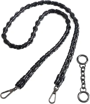 Beaulegan Purse Chain Strap - Microfiber Leather - Replacement for Handbag, Crossbody Shoulder Bag Set of 2, 35.4 Inch Long(Gunmetal)