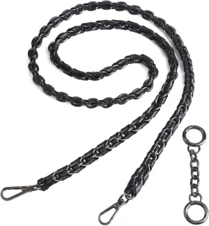 BEAULEGAN Purse Chain Strap - Microfiber Leather - Replacement for Handbag, Crossbody Shoulder Bag Set of 2, 47.2 Inch Long(Gunmetal)