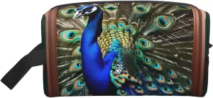 Beautiful peacock picture Print Toiletries Makeup and Daily Essentials Large Capacity Zippered Storage Travel Bag