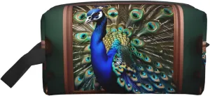 Beautiful peacock picture Print Travel Essentials Storage Bag Cosmetic Organizer Pouch Large Capacity Zippered
