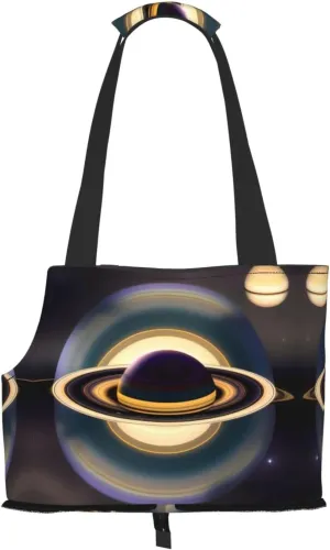 Beautiful Saturn Printed Pet Shoulder Bag, Specially Designed for Small Dogs and Cats, Multifunctional Shoulder and Handbag