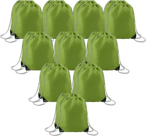 BeeGreen Grass Drawstring Backpack Bags Bulk 20 Pack X-Large 16.5" L x 13.4" W Sports Cinch Sack Gym String Bags Machine Washable Heavy Duty String Backpack for Men Women