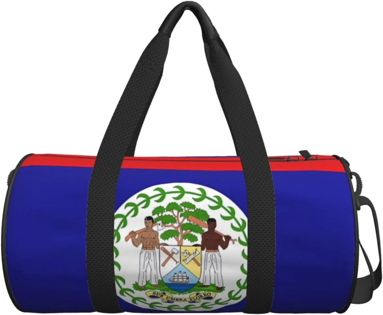 Belize Flag Round Travel Duffel Bag Large Capacity Gym Sports Bags for Hiking Vacation Trips