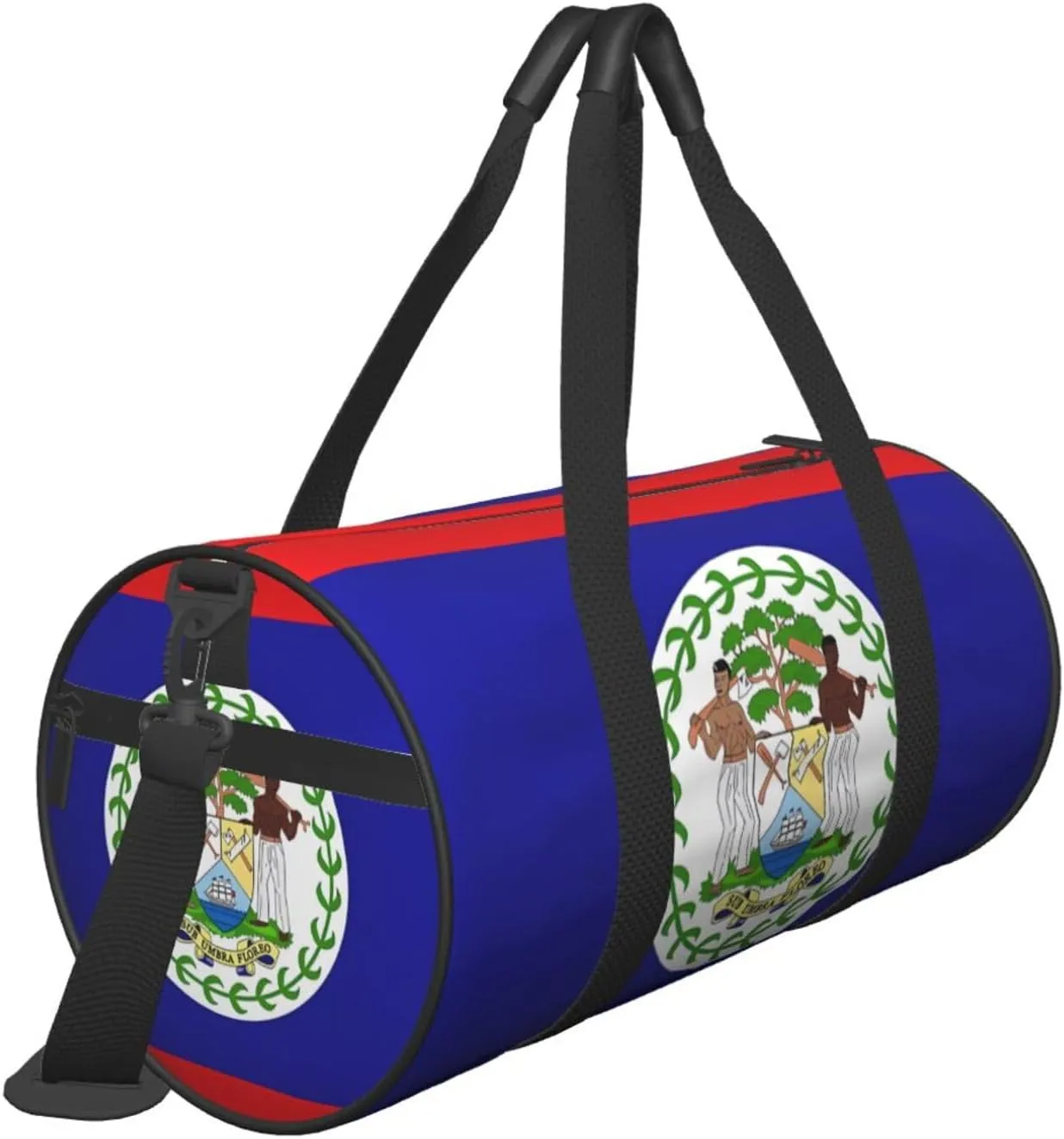 Belize Flag Round Travel Duffel Bag Large Capacity Gym Sports Bags for Hiking Vacation Trips