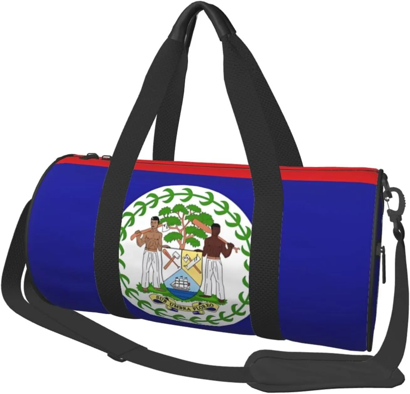 Belize Flag Round Travel Duffel Bag Large Capacity Gym Sports Bags for Hiking Vacation Trips