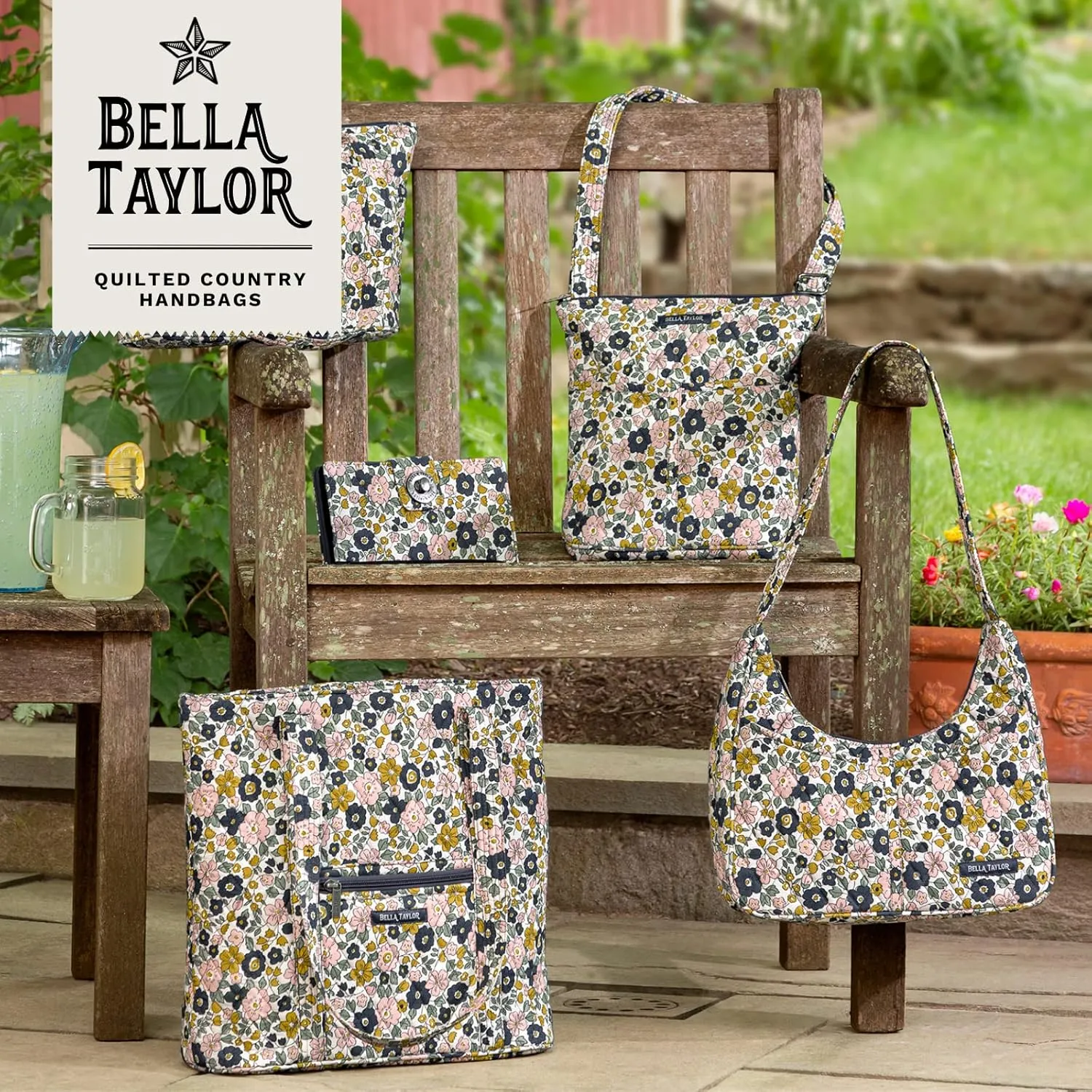 Bella Taylor Large Tote | Lightweight Quilted Fabric Tote Bags for Women