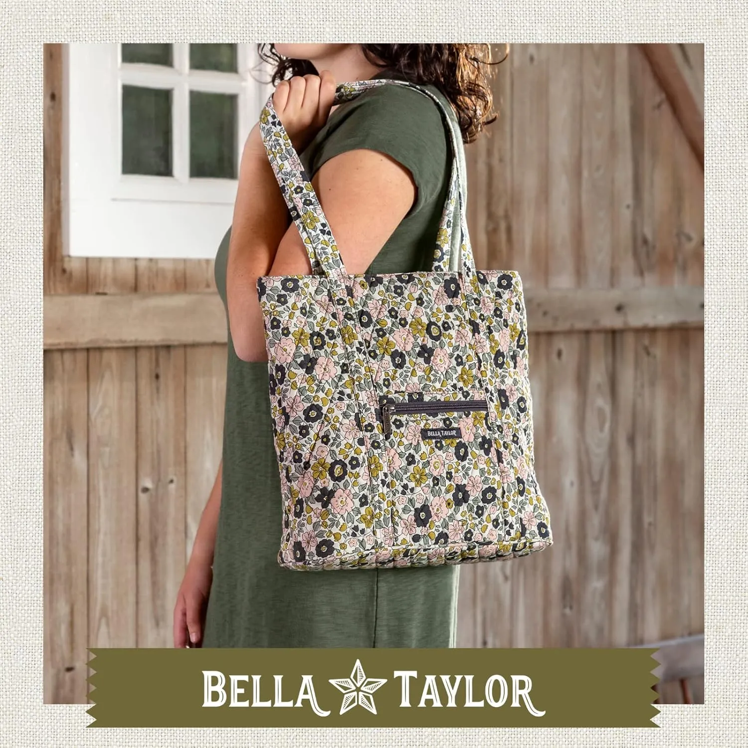 Bella Taylor Large Tote | Lightweight Quilted Fabric Tote Bags for Women