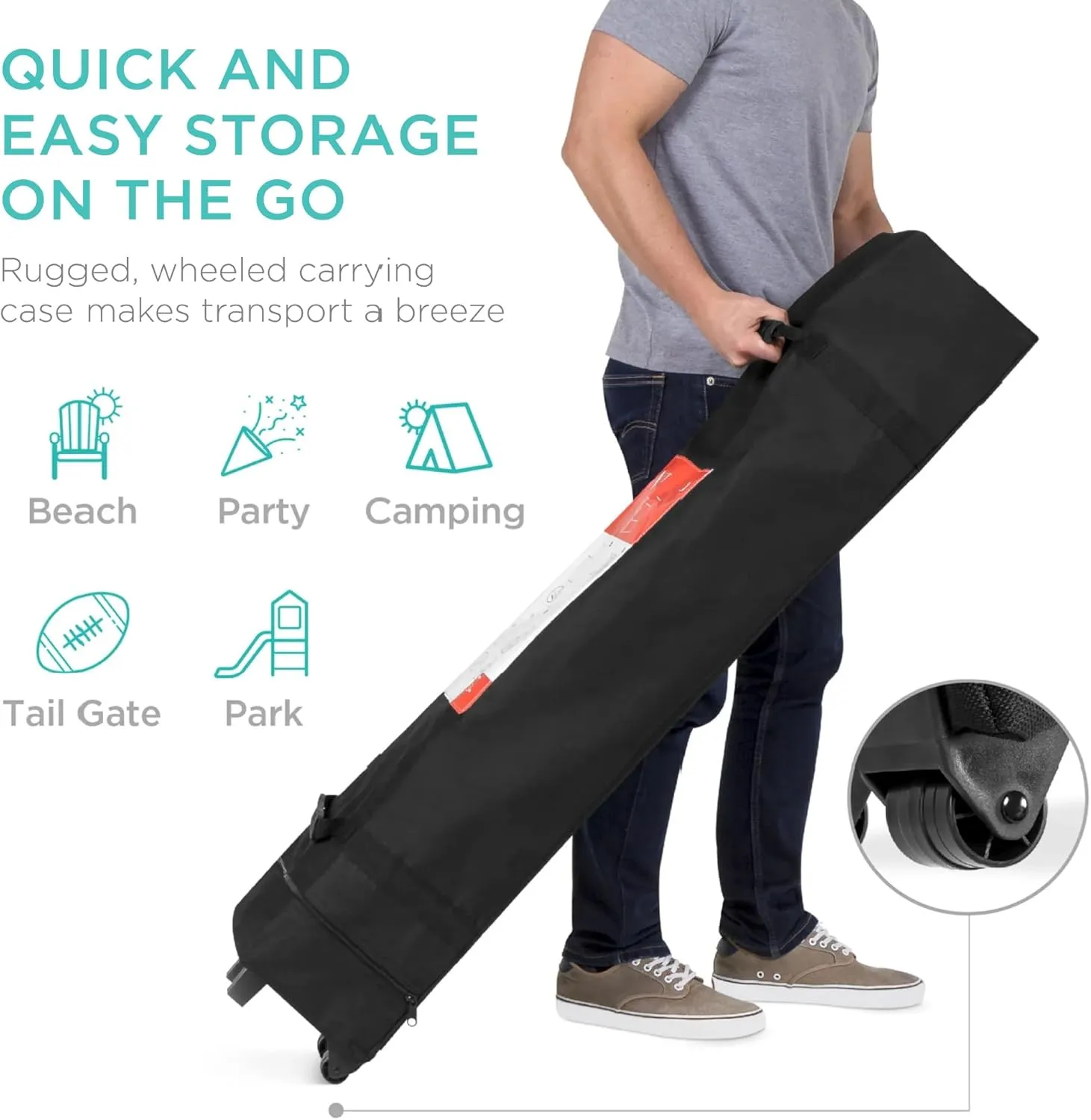 Best Choice Products 10x10ft 1-Person Setup Pop Up Canopy Tent Instant Portable Shelter w/ 1-Button Push, Case, 4 Weight Bags - Marigold