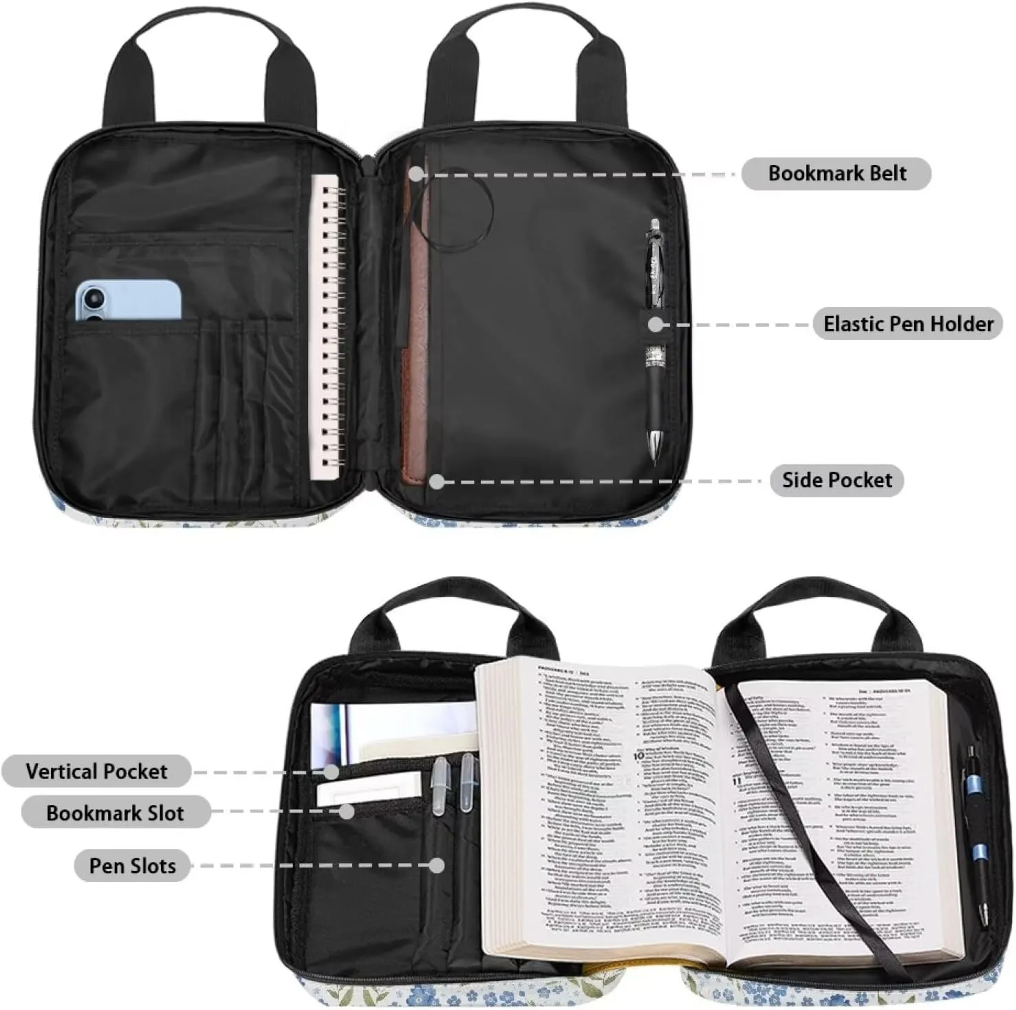 Bible Accessories Kit Bible Covers for Women Men with Pockets Personalized Bible Covers for Women Men