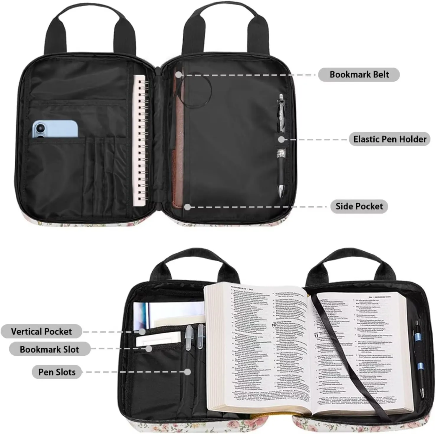 Bible Accessories Kit Bible Covers for Women Men with Pockets Personalized Bible Covers for Women Men