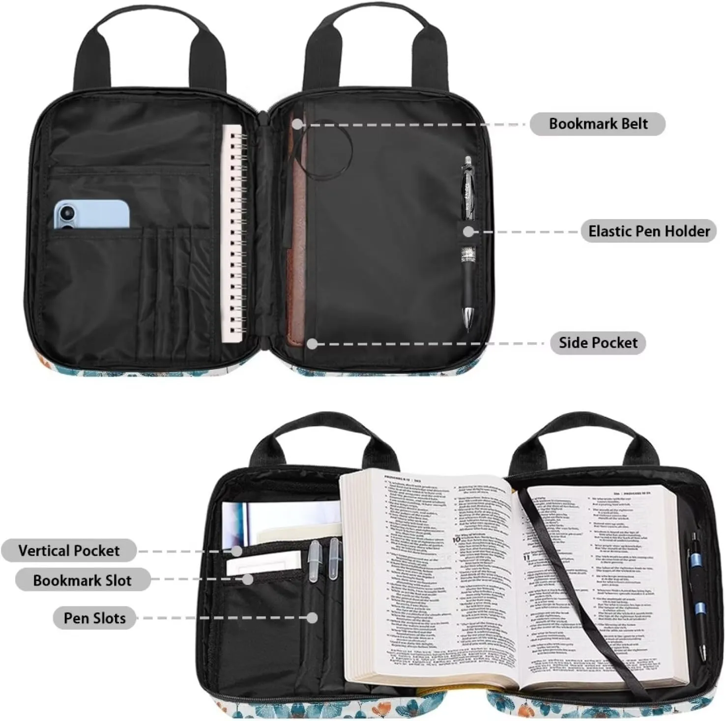Bible Accessories Kit Bible Covers for Women Men with Pockets Personalized Bible Covers for Women Men