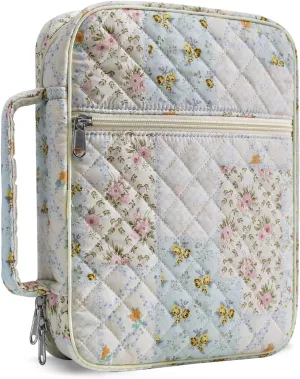 Bible Cover Case for Women,Large Bible Tote Bags for Women Organizer Quilted Bible Carrying Case for Girls,Bible Study Supplies Accessories Christian Gifts for Women（ Coloful L）