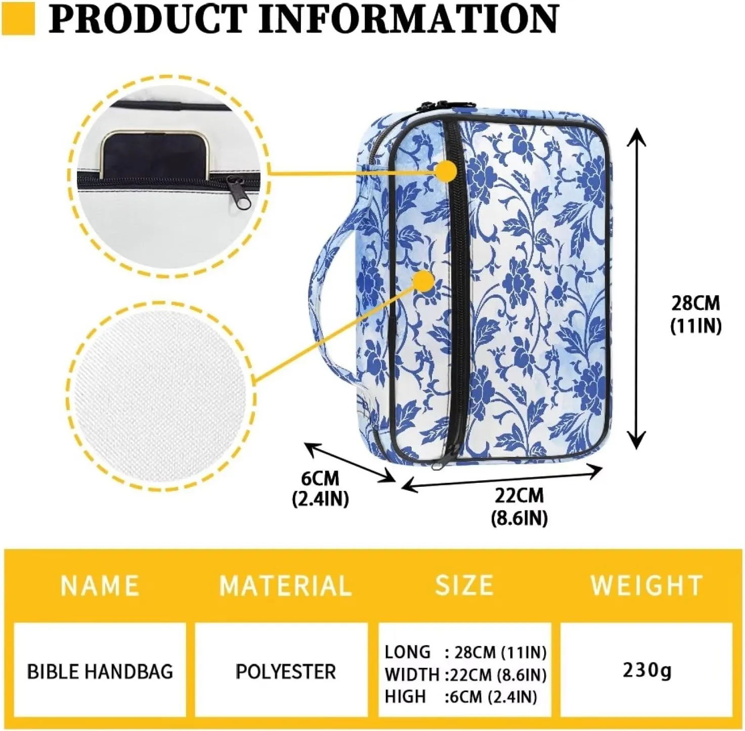 Bible Tote Bags for Women Men Bible Covers for Women Men with Pockets Western Bible Case Book Covers for Bibles