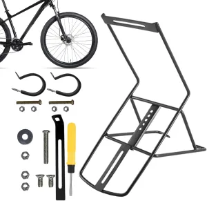 Bicycles Cargo Rack – Anti-Slip Front Carrier, Multipurpose Bikes Luggage Holder | Rustproof Touring Rack for Duffel Bags, Baskets, Sturdy Cycling Equipment Stand for Road and Mountain Bikes