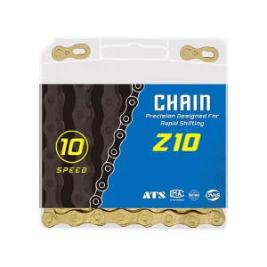 Bike Chain, 10 Speed Bike Chain 1/2" x 3/32" 116 Links Bicycle Chain for Road Mountain Folding Racing Cycling Bikes (Gold-10 Speed)