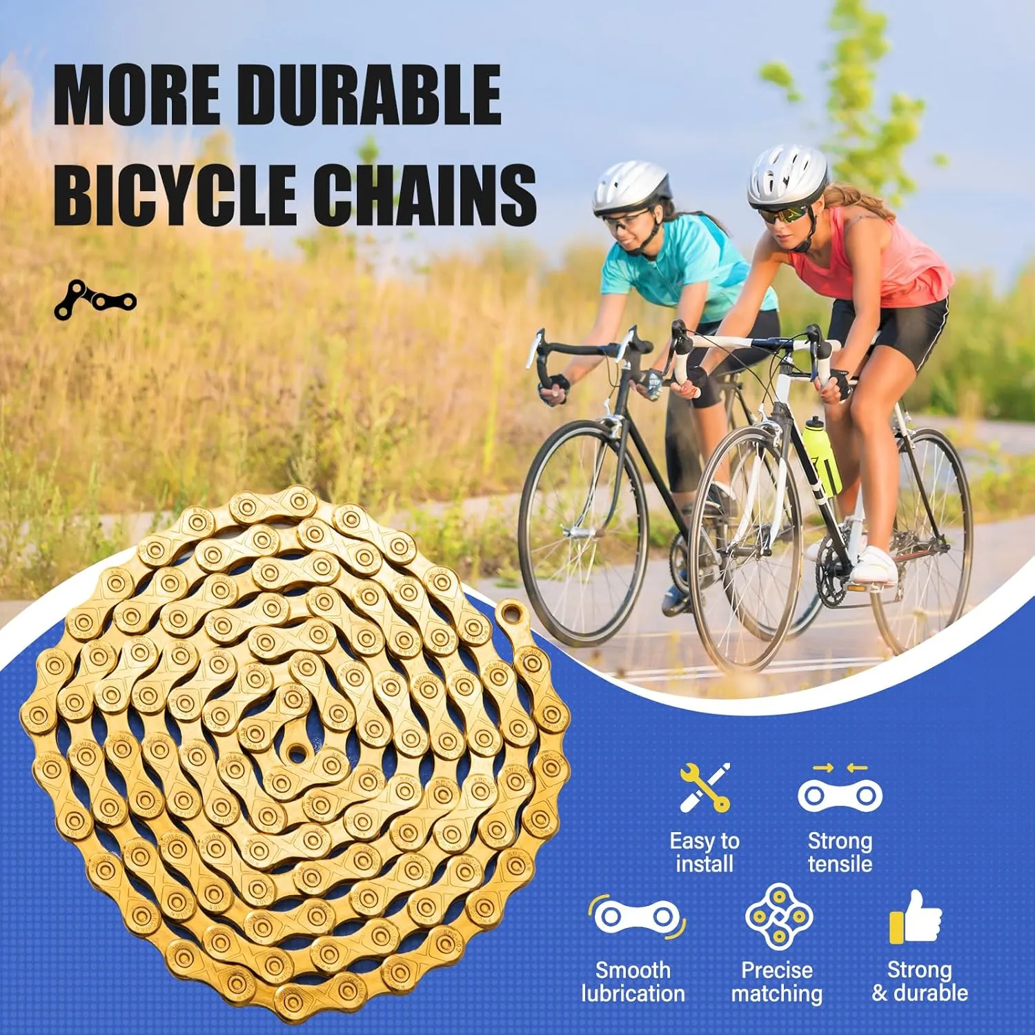 Bike/E-Bike Chain Kit ，8-11Speed Multi-Function Bike Mechanic Repair Kit ，Chain Breaker/Bicycle Chain Pliers/Chain Measuring Device/- for Shimano SRAM Campagnolo -Titanium Gold (X10-Titanium Gold)