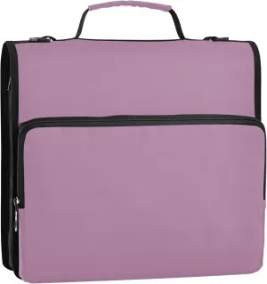 Binder Zipper Organizer Opera Mauve Purple 1.5 Inch Binders 3 Ring Heavy Duty Student School Binder Bag with Shoulder Strap Portfolio Hold 500 Sheets Holder