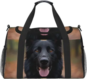 Black German Shepherd Dog Travel Duffel Bag Tote Bag Sports Gym Bag For Women And Men