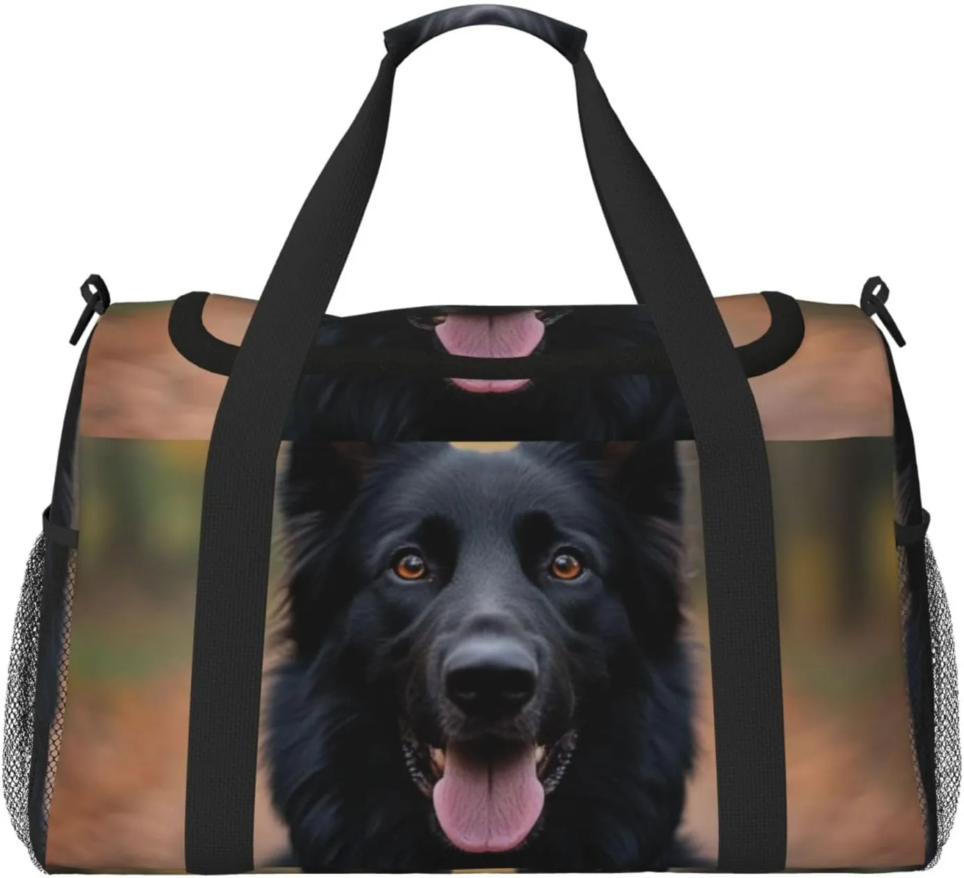 Black German Shepherd Dog Travel Duffel Bag Tote Bag Sports Gym Bag For Women And Men