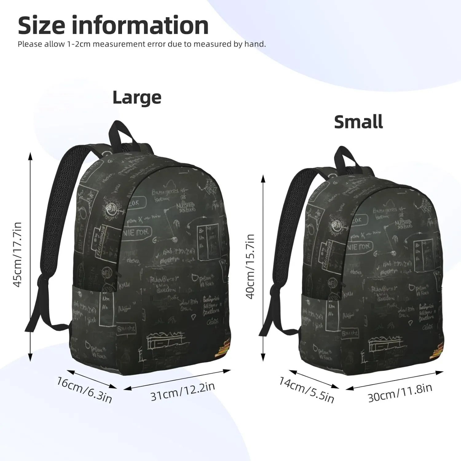 Blackboard wallpaper Canvas Casual Lightweight Duffel Bag, Fashion Duffel Bag, Unisex Travel Backpack