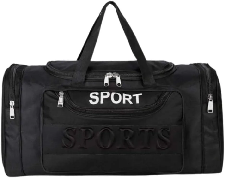 Blank Duffle Bag Duffel Bag Travel Size Sports Durable Gym Bag (black, 23 inch), Orbag2021