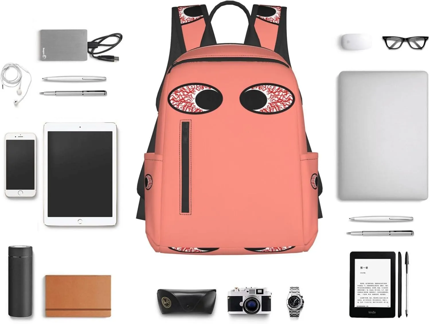 Bloodshot Eyeball Eyes To Eyes Casual Backpacks Large Capacity Laptop Backpack Sports Rucksack Travel Daypack Adjustable Shoulder Strap Work Bag for Outdoor Camping