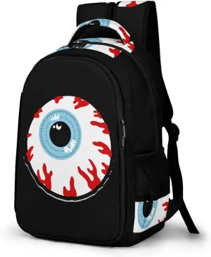 Bloodshot Eyeball Large Pocket Travel Laptop Backpack Camping Daypack with Side Pockets for Shopping Work