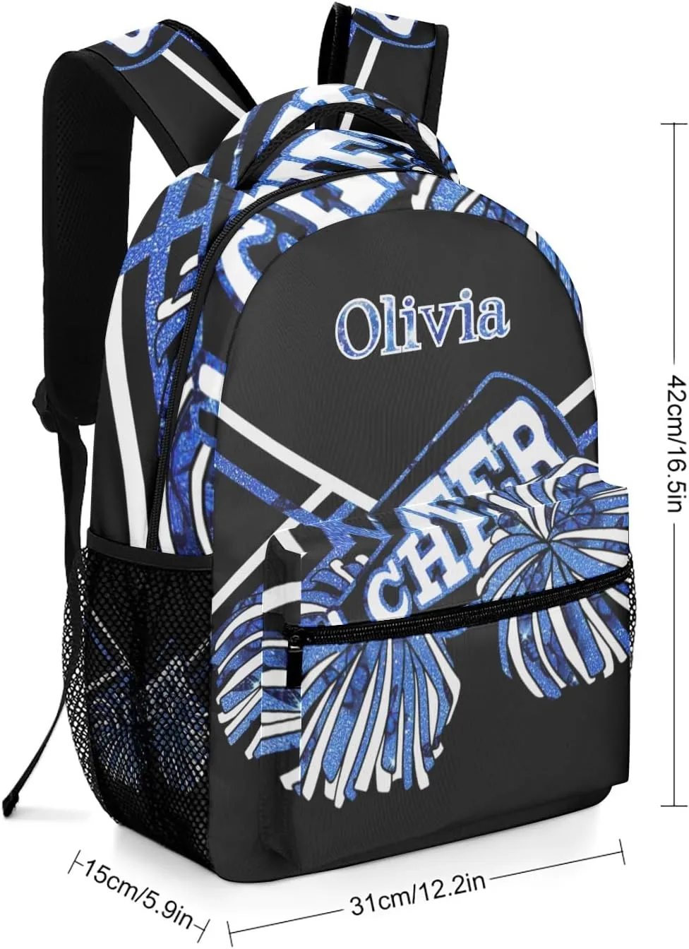 Blue Cheer Custom Text Name Unisex Daily Bag Multi-Function Casual Sport Backpack