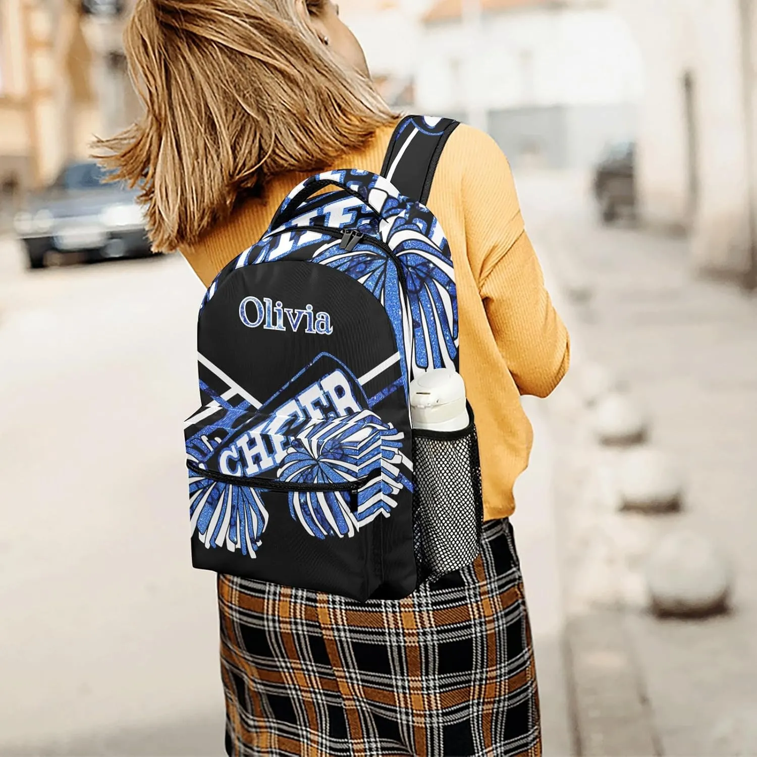 Blue Cheer Custom Text Name Unisex Daily Bag Multi-Function Casual Sport Backpack