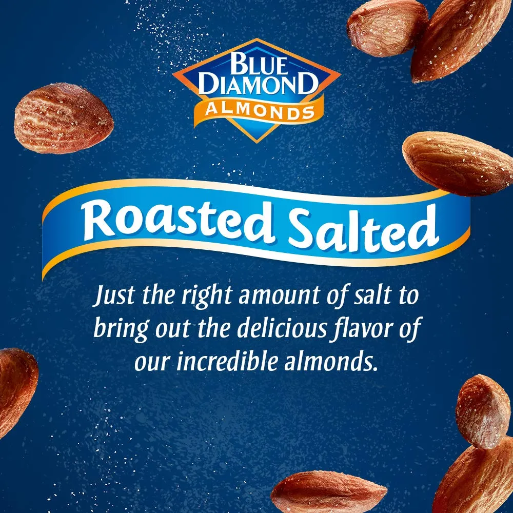 Blue Diamond Almonds, Roasted Salted Flavored Snack Nuts, Single Serve Bags (1.5 Oz. Tubes, Pack of 12)