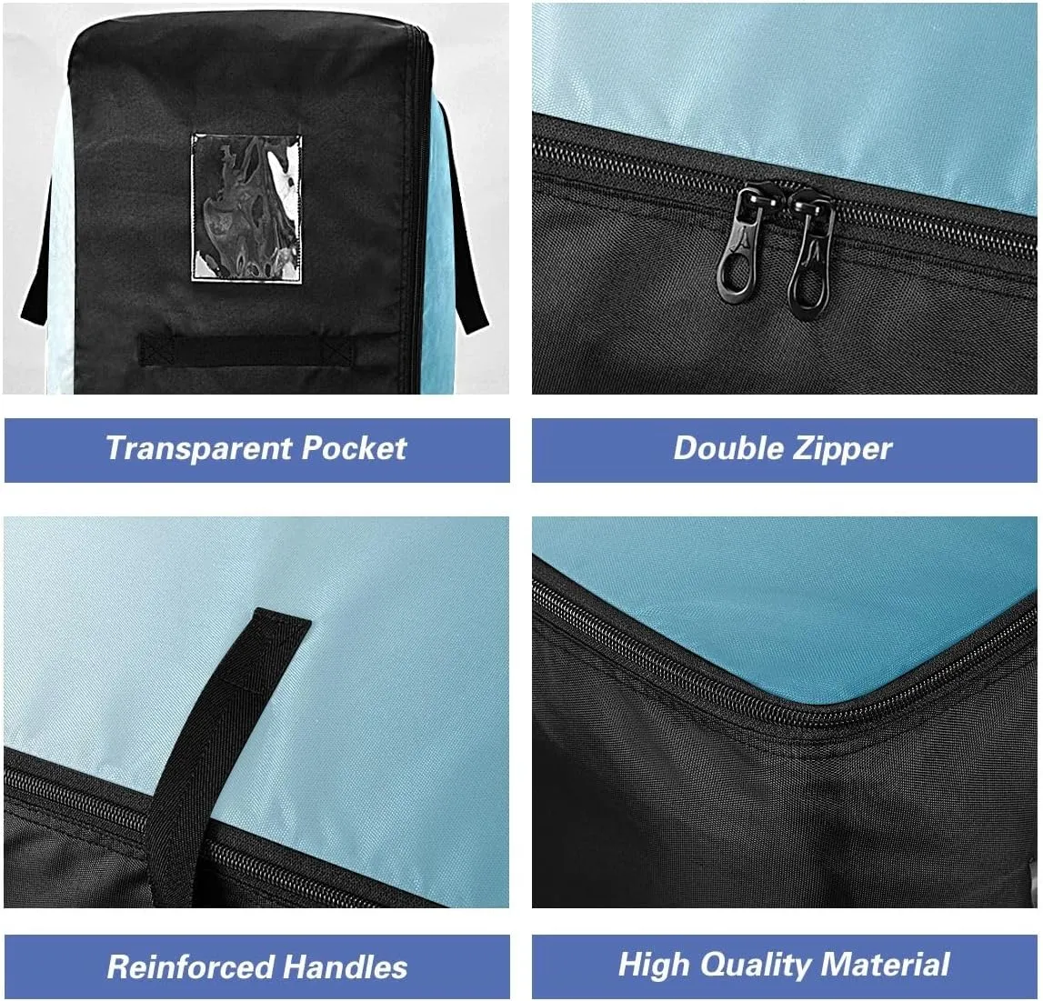 Blue Gradient Storage Bag, 27.5x19.7x11 In, Extra Large Storage Duffle Bag with Zippers and Handles Zippered Storage Bag for Moving