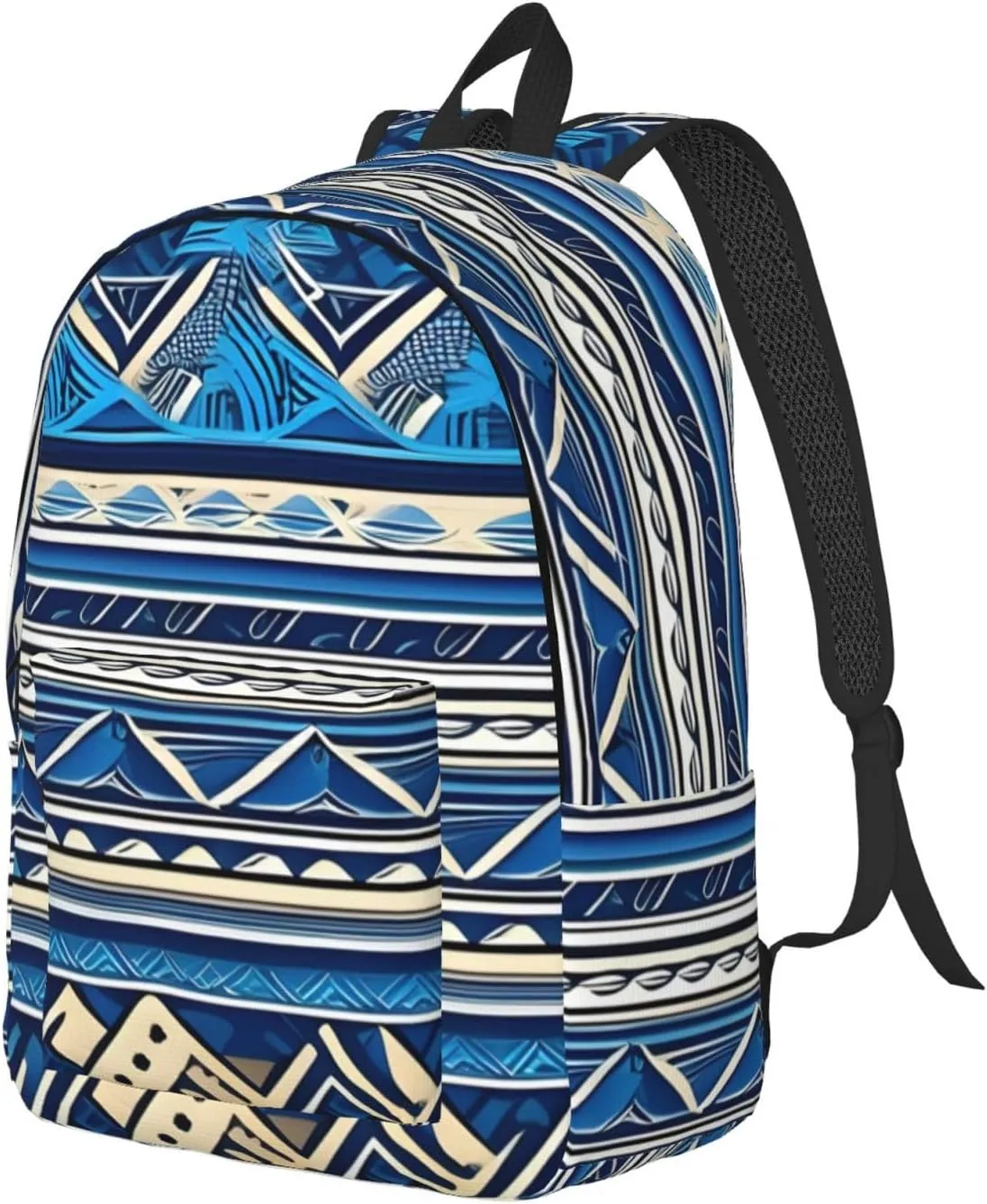 Blue Polynesian Maori Tribal Print Canvas Casual Lightweight Duffel Bag, Fashion Duffel Bag, Unisex Travel Backpack