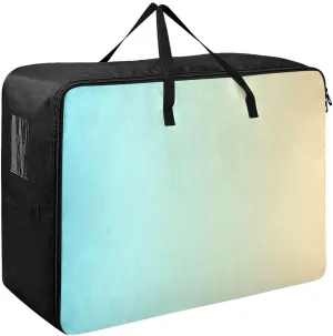 Blue Yellow Gradient Storage Bags Bedding Storage Containers with Handles Storage Organizer for Clothes, Bedding, Comforter