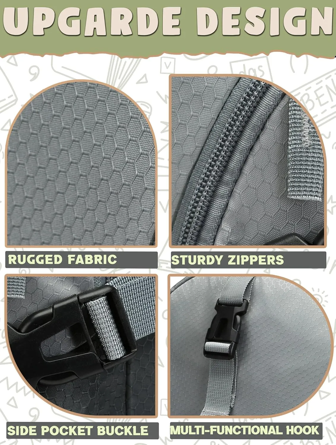 BLUEFAIRY Book Bags for Teens Boys Girls Backpack for High School College Laptop Casual Daypack with Lots of Pockets for Teenagers Adults Women Men Mochila Escolar para Adolescentes 18" Grey