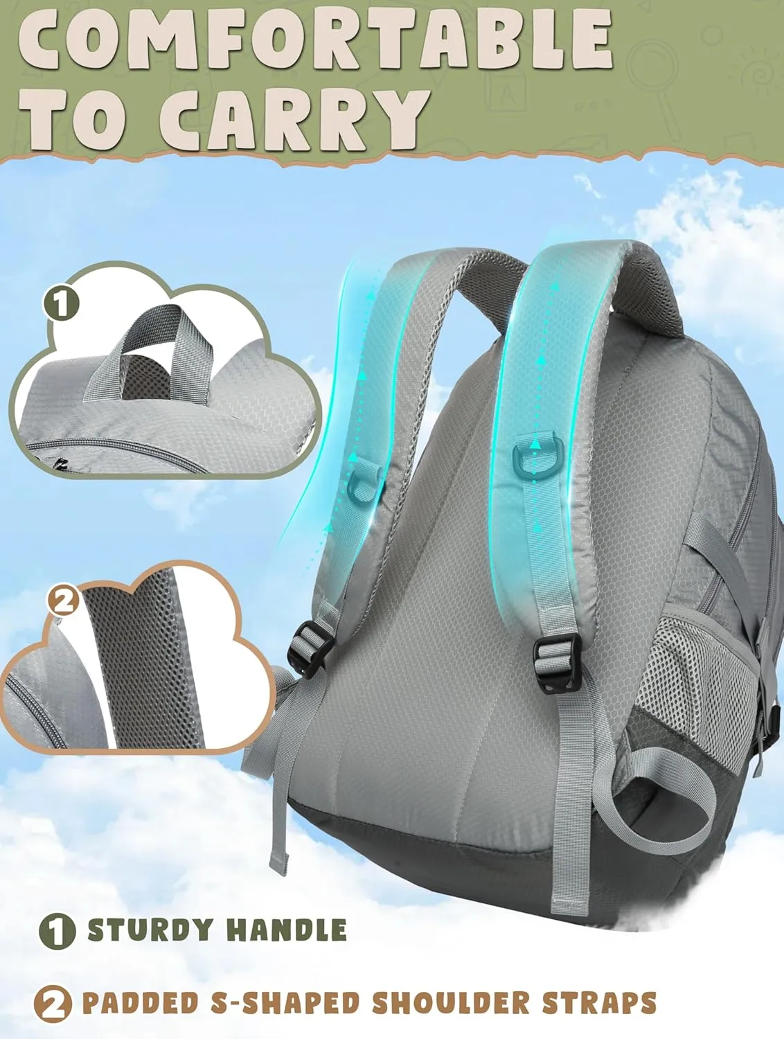 BLUEFAIRY Book Bags for Teens Boys Girls Backpack for High School College Laptop Casual Daypack with Lots of Pockets for Teenagers Adults Women Men Mochila Escolar para Adolescentes 18" Grey