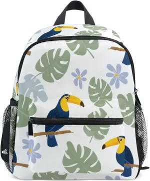 Bolaz Upgraded Backpack for School Teenagers Girls Boys-Toucan Bird Pattern,Travel Bag with Chest Buckle and Whistle