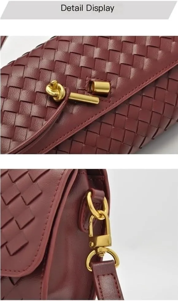 Braided Bag Shoulder Horizontal Clutch Bag Ladies Crossbody Bag