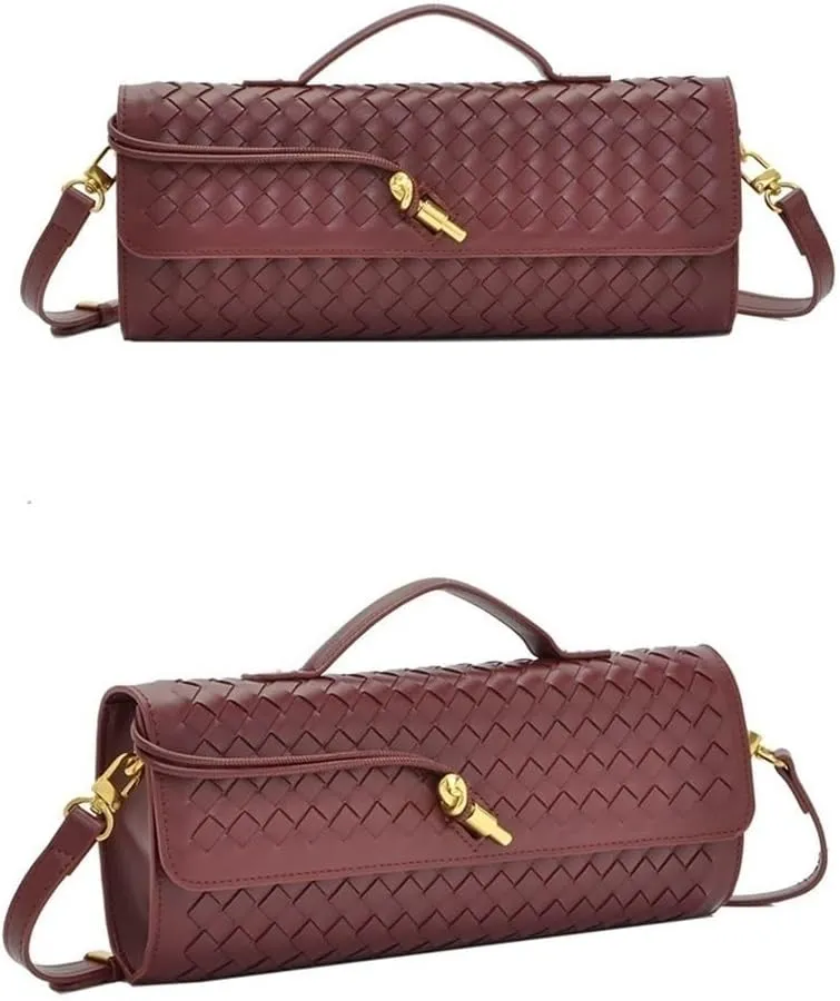 Braided Bag Shoulder Horizontal Clutch Bag Ladies Crossbody Bag