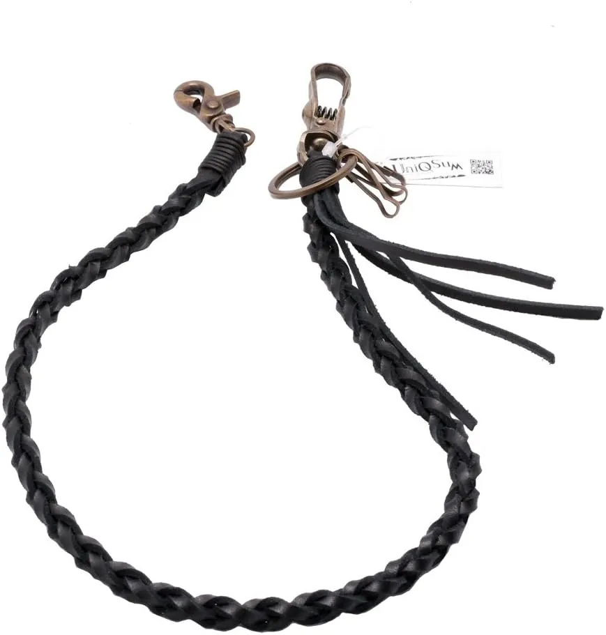 Braided Genuine leather wallet chain Biker Punk Key chains
