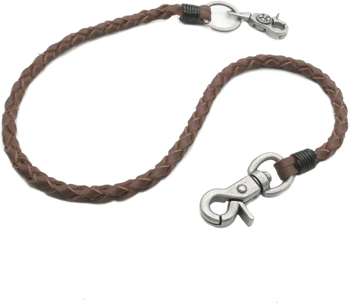 Braided Genuine leather wallet chain Biker Punk Key chains