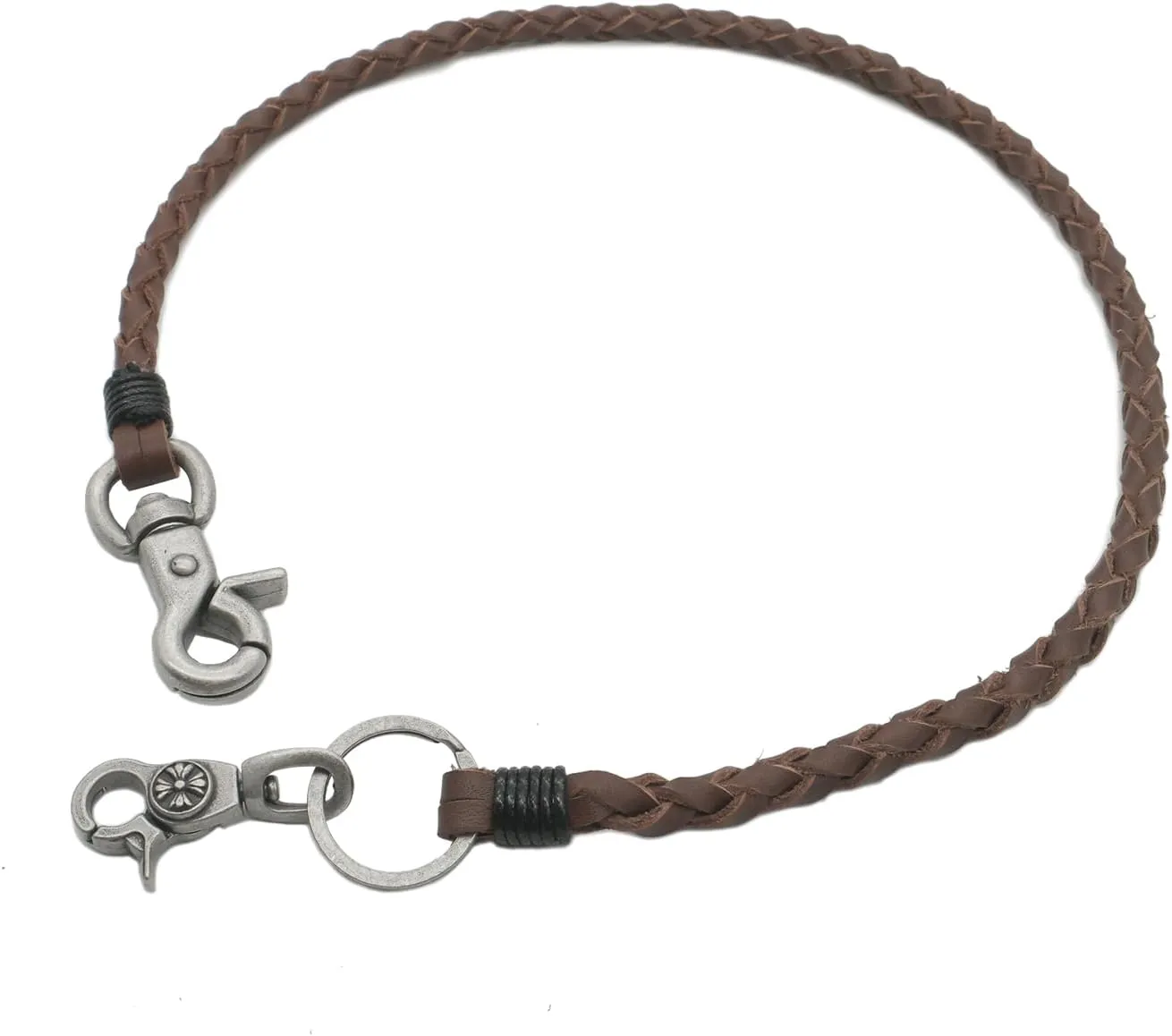 Braided Genuine leather wallet chain Biker Punk Key chains