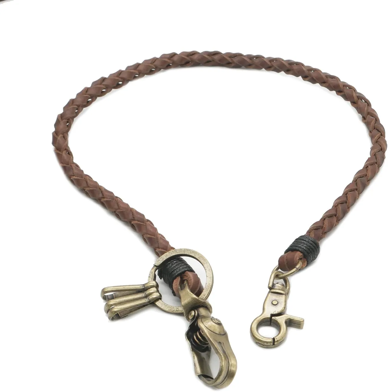 Braided Genuine leather wallet chain Biker Punk Key chains