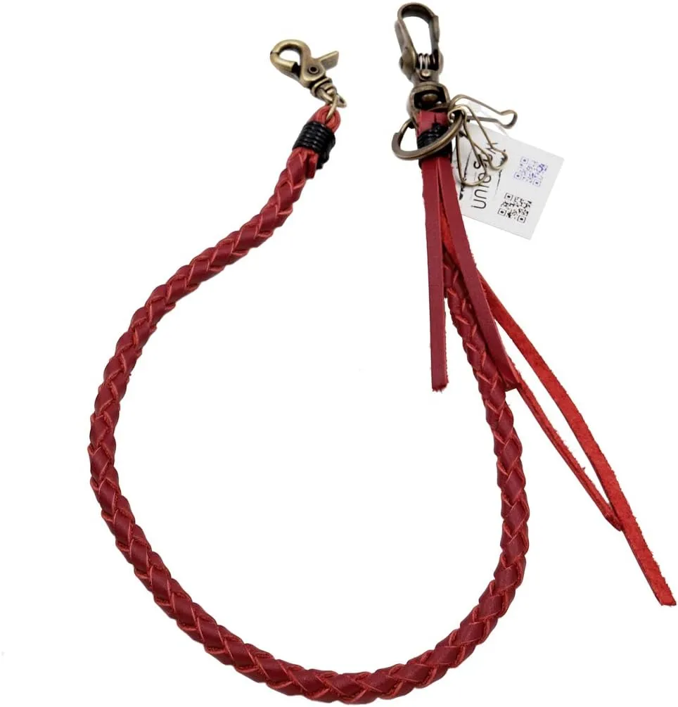 Braided Genuine leather wallet chain Biker Punk Key chains