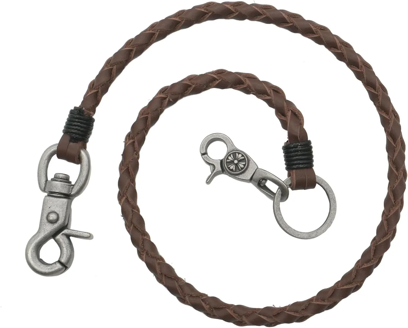 Braided Genuine leather wallet chain Biker Punk Key chains