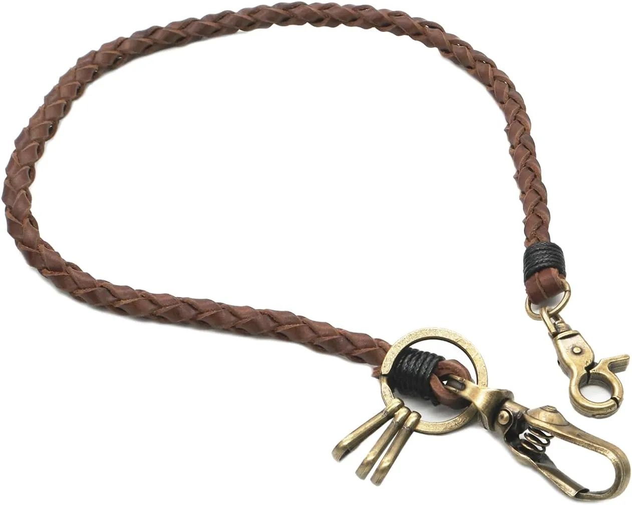 Braided Genuine leather wallet chain Biker Punk Key chains