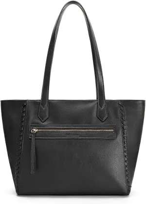 Braided Leather Tote Bag for Women, Top-Handle Satchel Purse for Work & Travel