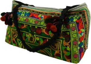 BTP! Hmong Shoulder Bag Hilltribe Tote Ethnic Purse Shoulder Floral Birds Embroidered Fabric HMT16