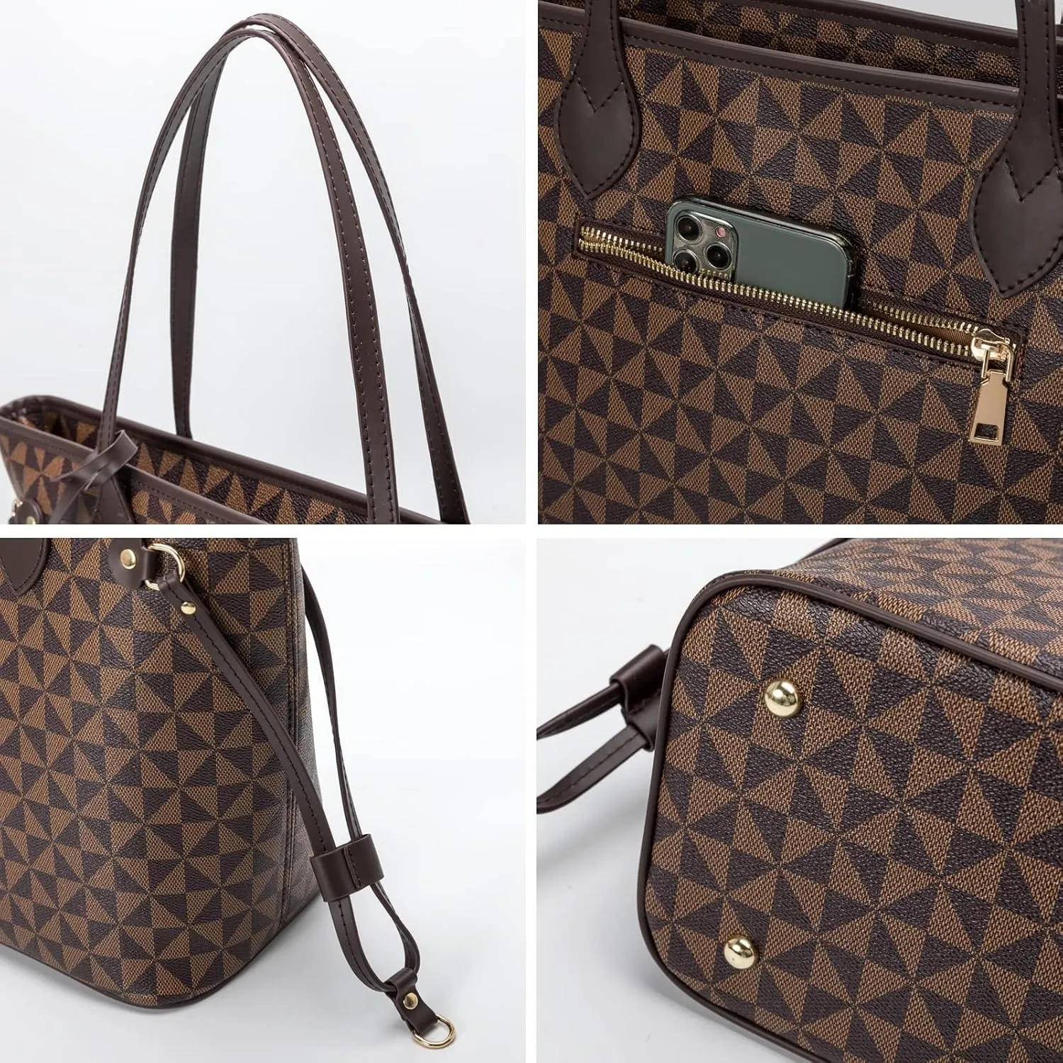 BTYAW Handbags for Women Designer Fashion Purses Top Handle Satchel Shoulder Bags 2pcs with Small Wallet