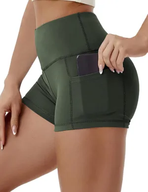 BUBBLELIME 2.5"/4"/5" Basic/Out Pockets Women's High Waist Tummy Control Yoga Shorts 4 Way Stretch Running Workout Shorts