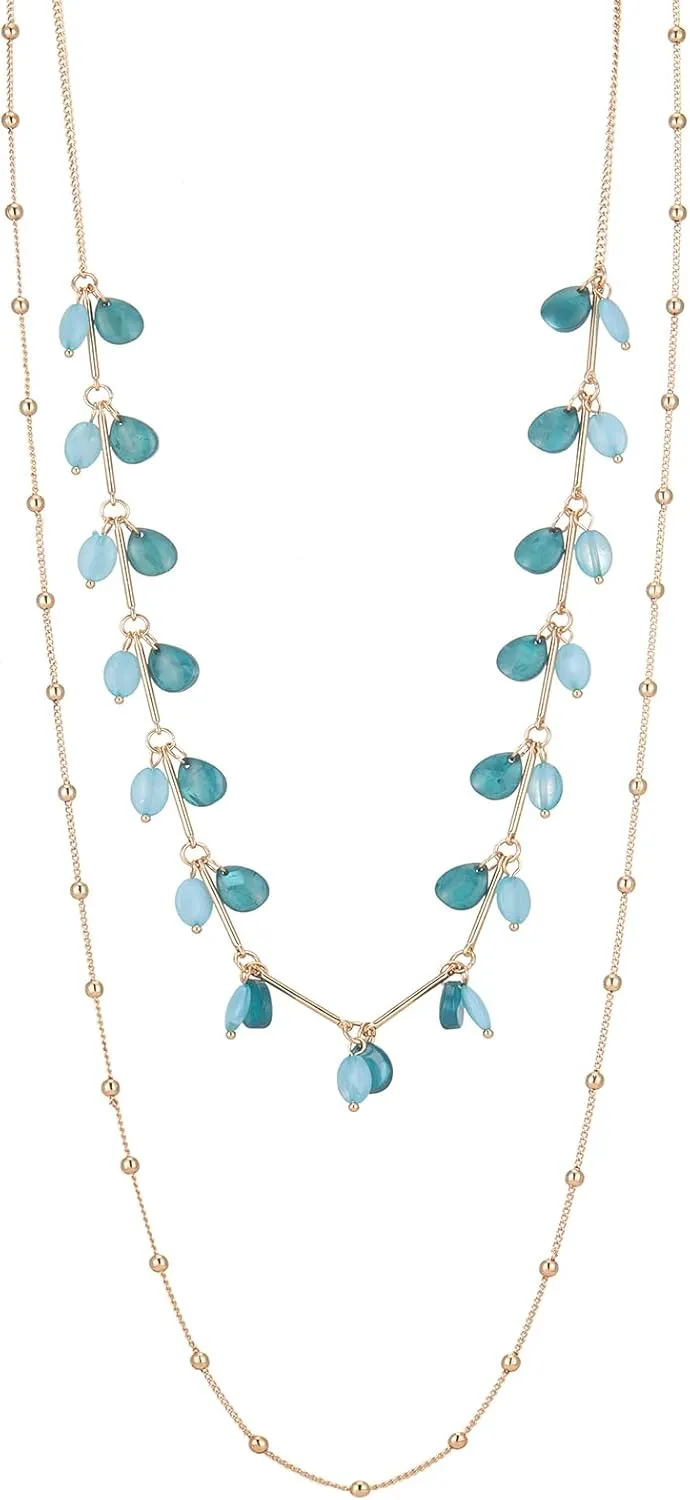 BULINLIN Layered Gold Long Necklaces for Women Long Beaded Chain Necklace Costume Gold Jewelry Mothers Day Gifts for Mom
